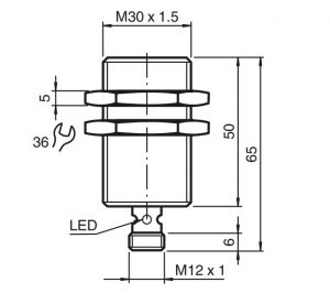 Mô tả kích thước NBB10-30GM50-E2-V1- Tín Thiên An