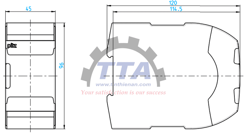 Bản vẽ kích thước Bộ điều khiển an toàn PILZ PNOZ mm0p-T (772010)_Tín Thiên An