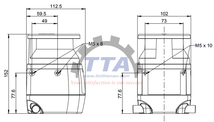 Bản vẽ kích thước Máy quét PILZ PSEN SC M 5.5 08-12 (6D000017)_Tín Thiên An