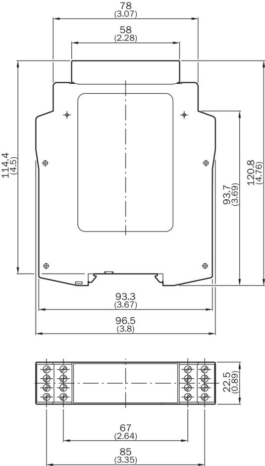 Bản vẽ kích thước bộ điều khiển an toàn Flexi Classic UE410-MU3T5 Sick