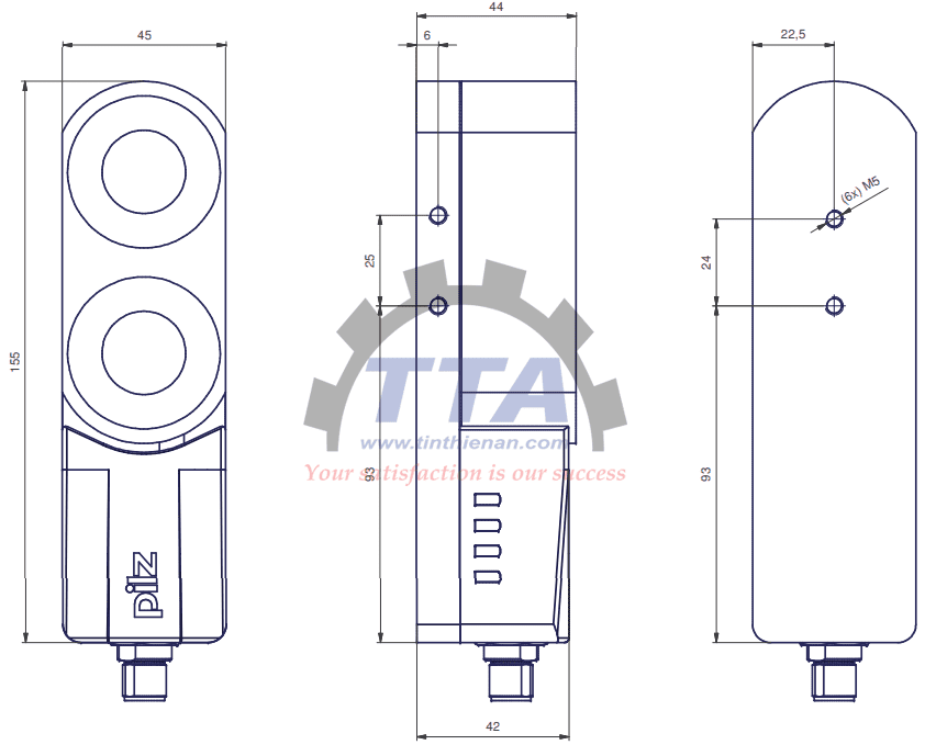 Bản vẽ kích thước PILZ PSEN sl-1.0p 1.1 VA 1switch (570640)_Tín Thiên An