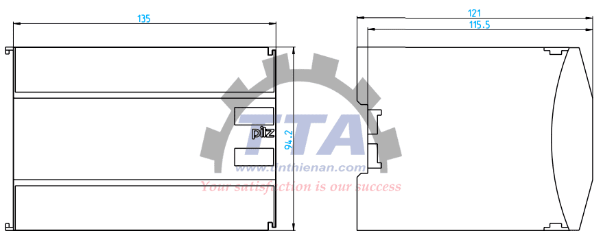 Bản vẽ kích thước Bộ điều khiển an toàn PILZ PNOZ m0p (773110)_Tín Thiên An