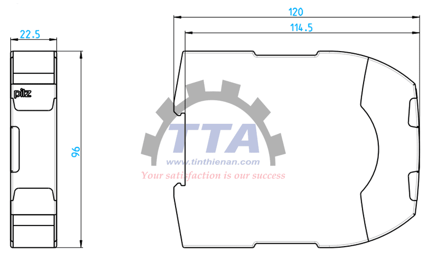 Bản vẽ kích thước Rơ le mở rộng PILZ PNOZ s22 C (751132)_Tín Thiên An