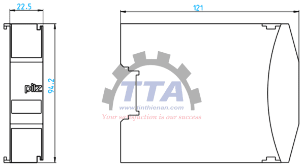 Bản vẽ kích thước Rơ le an toàn PILZ PNOZmi1p 8 (773400)_Tín Thiên An