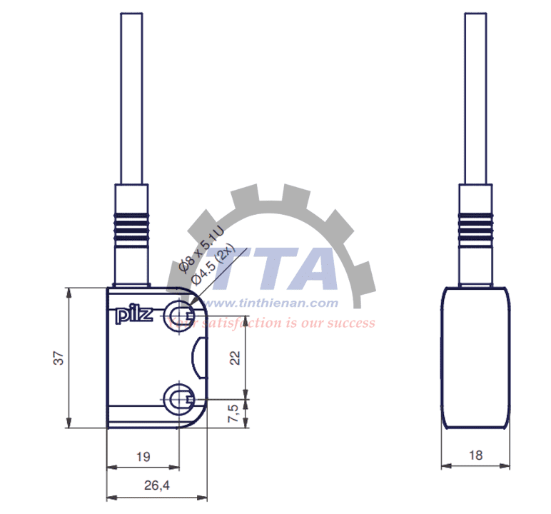 Bản vẽ kích thước PILZ PSEN cs4.1a (541161)_Tín Thiên An