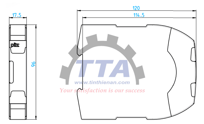 Bản vẽ kích thước Rơ le an toàn PILZ PNOZ s2 (750102)_Tín Thiên An