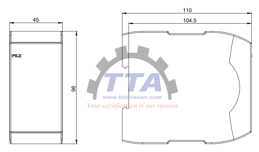 Bản vẽ kích thước Bộ điều khiển an toàn PILZ PNOZ m B1 (772101)_Tín Thiên An