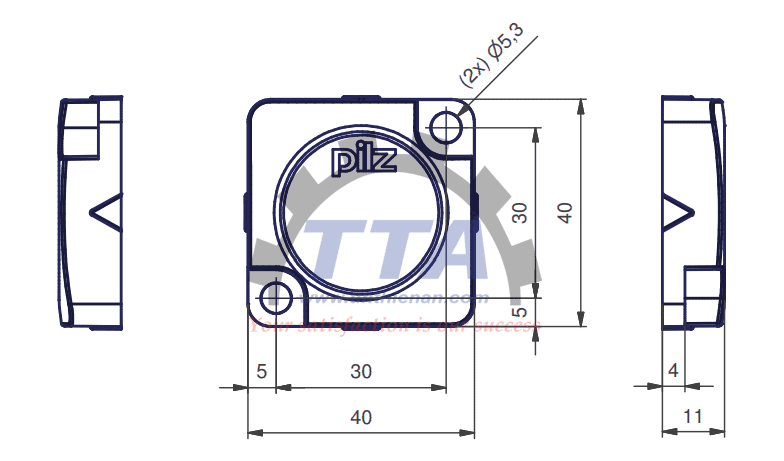 Bản vẽ kích thước Bộ truyền động PILZ PSEN cs1.1 (540080)_Tín Thiên An