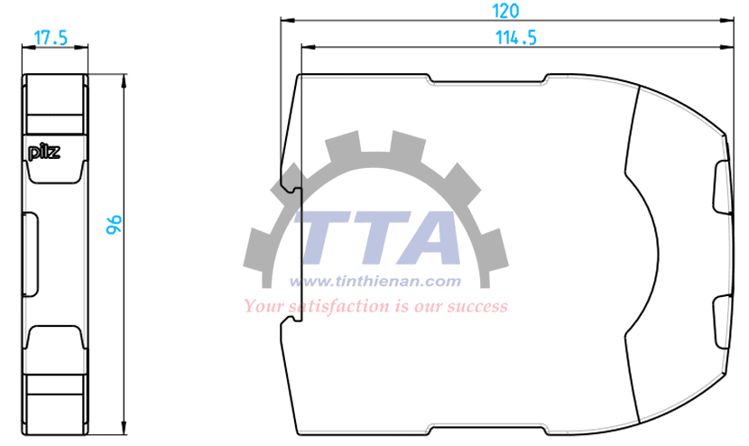 Bản vẽ kích thước PILZ PNOZ s7.2 24VDC 4 n/o 1 n/c (750177))_Tín Thiên An