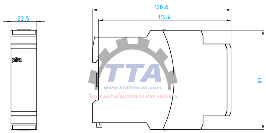 Bản vẽ kích thước PILZ PNOZ X2P C 24VACDC 2n/o (787303)_Tín Thiên An