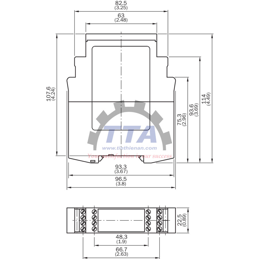 Bản vẽ kích thước Rơle an toàn SICK UE48-2OS2D2_Tín Thiên An