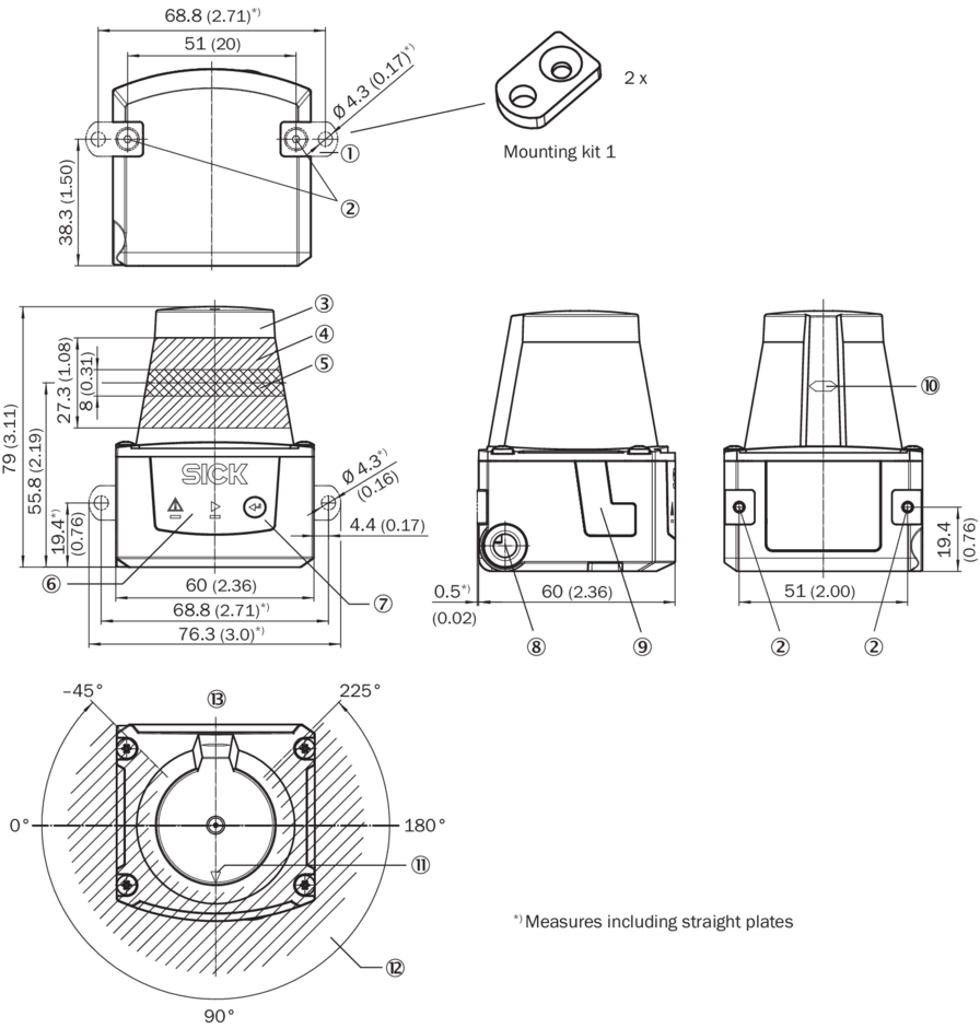 Bản vẽ kích thước Cảm biến LiDAR 2D Sick TIM320-0131000S02