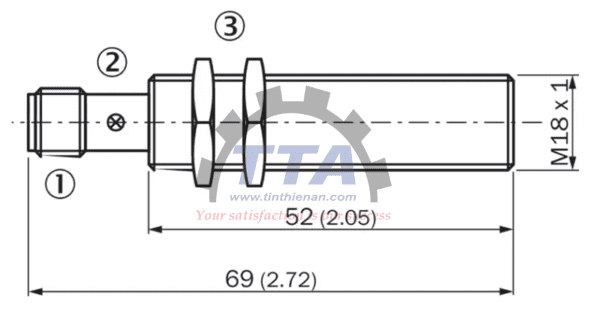 Bản vẽ kích thước Cảm biến tiệm cận SICK IME18-12BNSZC0S_Tín Thiên An