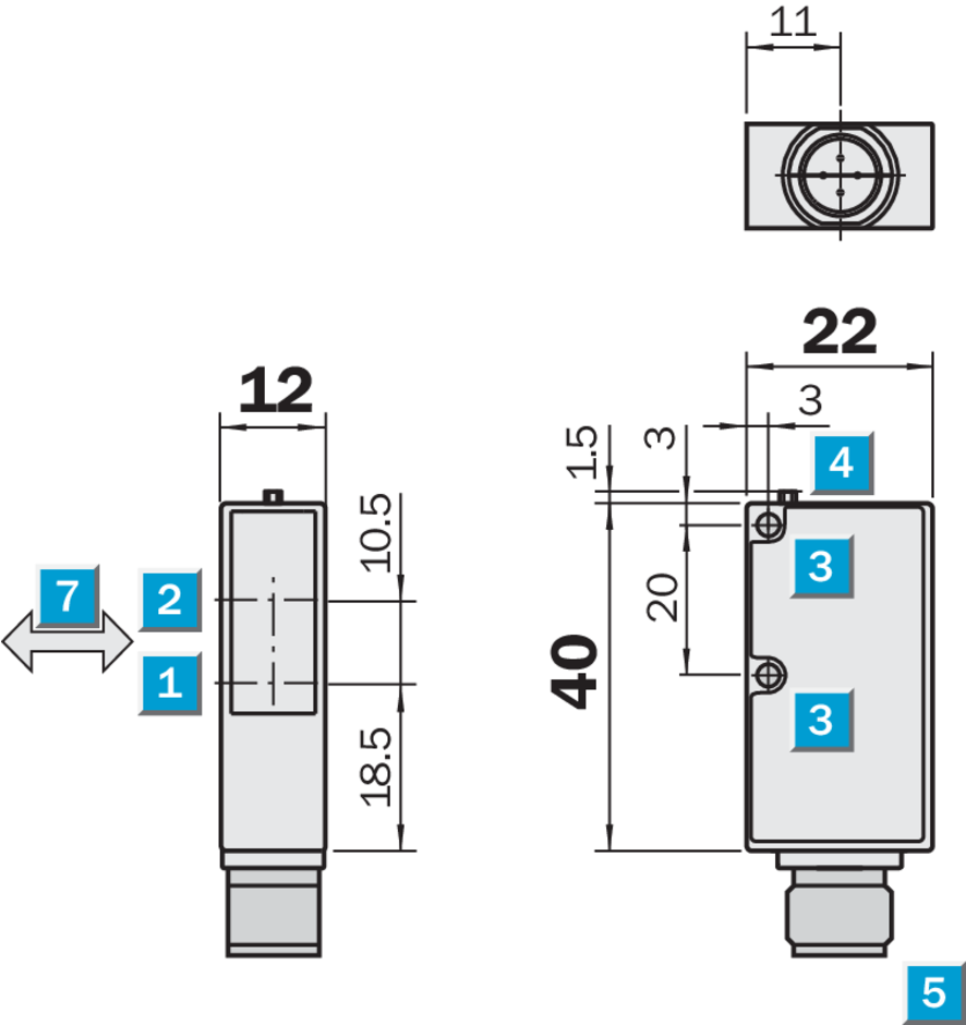 Bản vẽ kích thước Cảm biến quang điện SICK WT9-2N130_Tín Thiên An