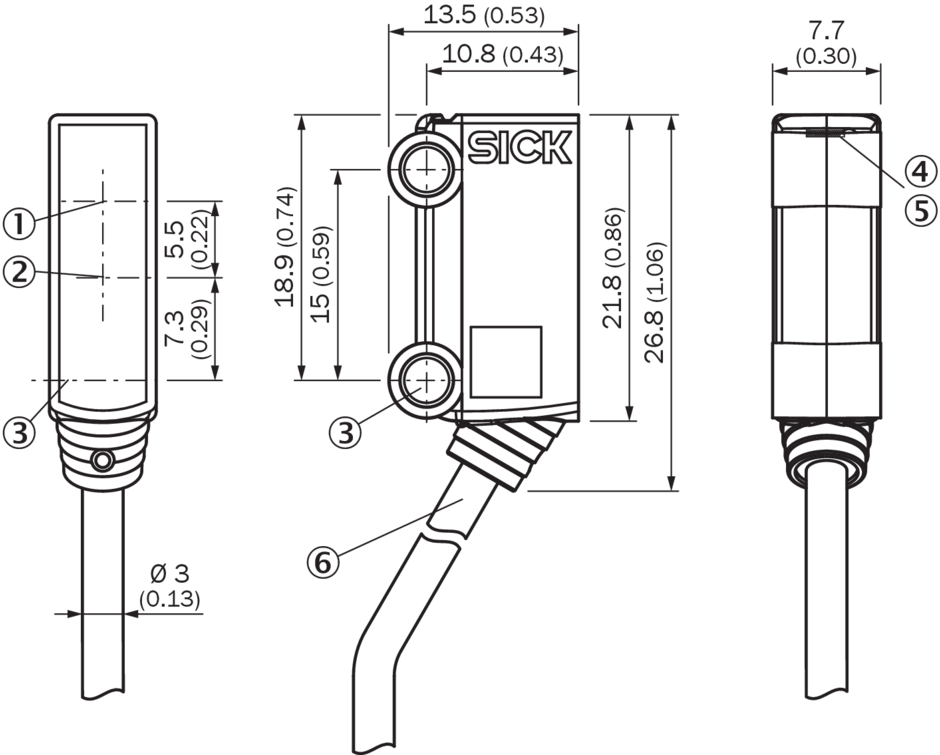 Bản vẽ kích thước Cảm biến quang điện SICK GTB2S-N1331_Tín Thiên An