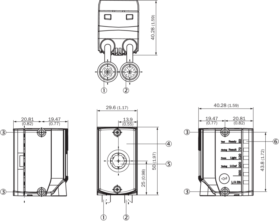 Bản vẽ kích thước Cảm biến SICK V2D611G-MMSBE4