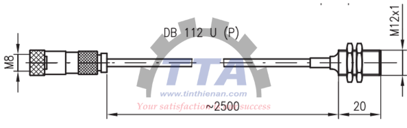 Bản vẽ kích thước Cảm biến siêu âm LEUZE DB 112 UP.1-20.2500_Tín Thiên An