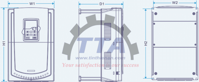 Bản vẽ kích thước biến tần INVT GD200A-030G/037P-4_Tín Thiên An