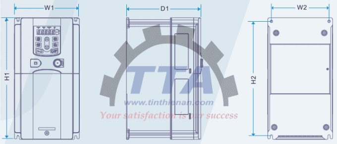 Bản vẽ kích thước biến tần INVT GD200A-7R5G/011P-4_Tín Thiên An