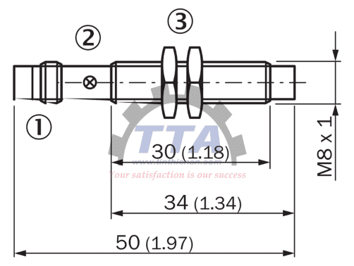 Bản vẽ kích thước Cảm biến tiệm cận SICK IME08-2N5PSZT0S_Tín Thiên An