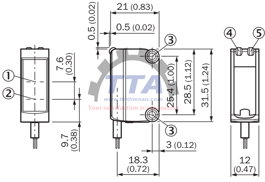 Bản vẽ kích thước Cảm biến quang điện SICK GL6-P0511S111_Tín Thiên An