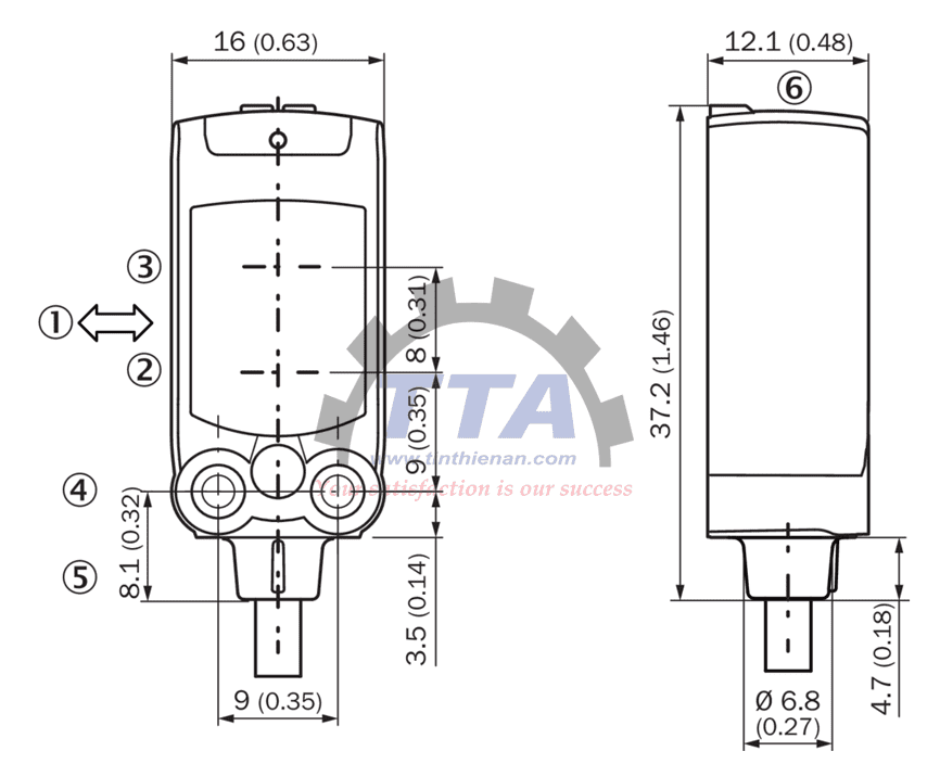 Bản vẽ kích thước SICK WTB4FP-1G311120ZZZ _Tín Thiên An