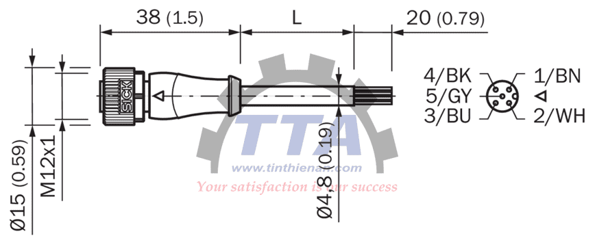 Bản vẽ kích thước SICK YF2A15-200UB5XLEAX_Tín Thiên An