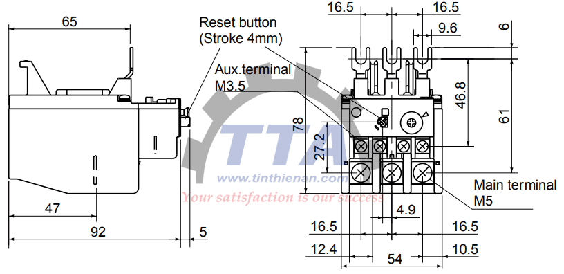 Bản vẽ kích thước Fuji Electric TR-N2/3_Tín Thiên An