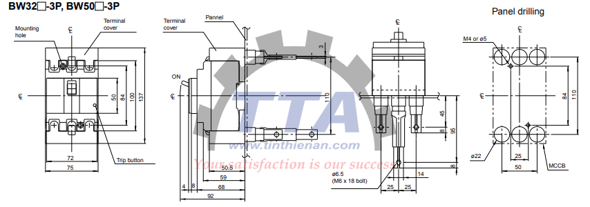 Bản vẽ kích thước Fuji BW32AAG 3P_Tín Thiên An