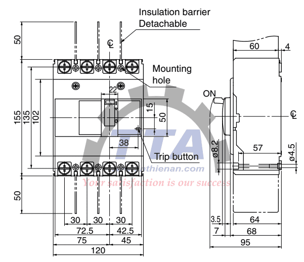 Bản vẽ kích thước Fuji BW125SAG 4P_Tín Thiên An