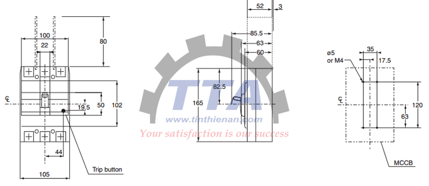 Bản vẽ kích thước Fuji BW163E0 3P_Tín Thiên An