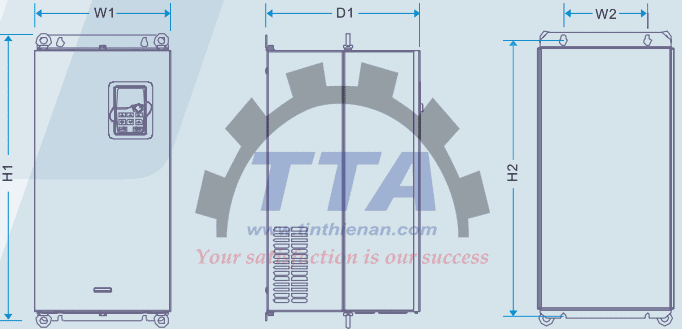 Bản vẽ kích thước biến tần INVT GD200A-037G/045P-4_Tín Thiên An