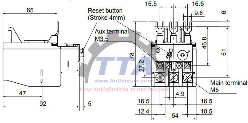 Bản vẽ kích thước Fuji Electric TR-N2 _Tín Thiên An