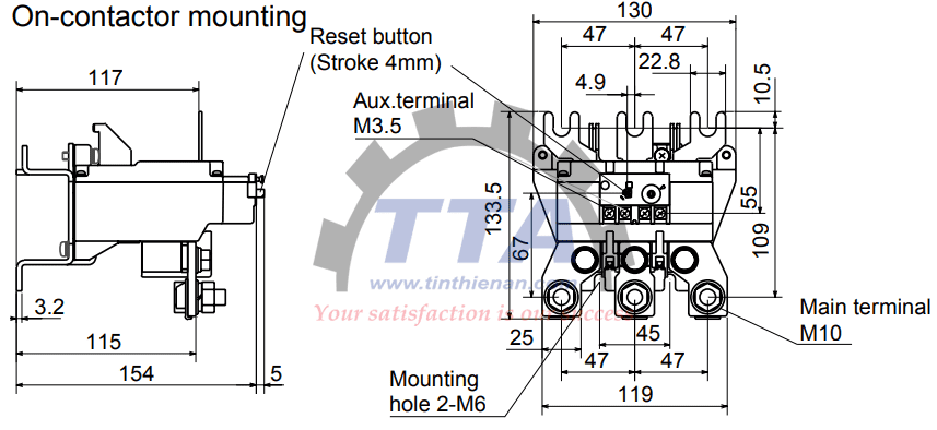 Bản vẽ kích thước Fuji Electric TR-N8_Tín Thiên An