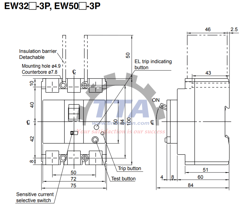 Bản vẽ kích thước Fuji EW32SAG 3P_Tín Thiên An