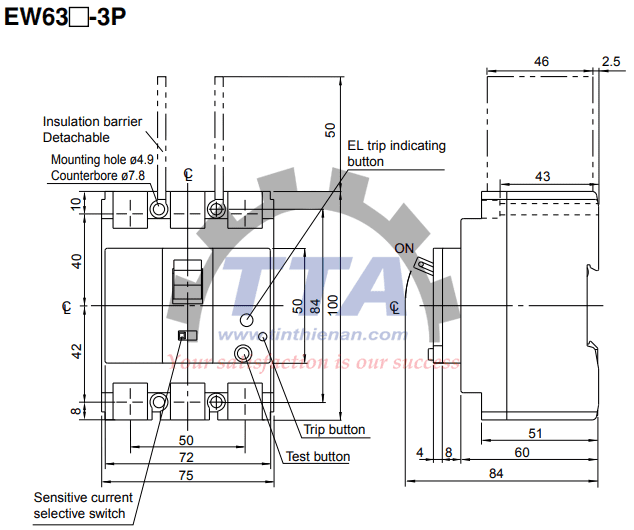 Bản vẽ kích thước Fuji EW63EAG 3P_Tín Thiên An