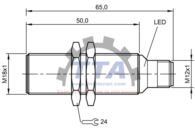 Bản vẽ kích thước BES007M (BES M18MI-NSC80B-S04K)_Tín Thiên An