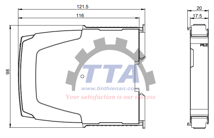 Bản vẽ kích thước PILZ PNOZ yio4 (2A000010)_Tín Thiên An