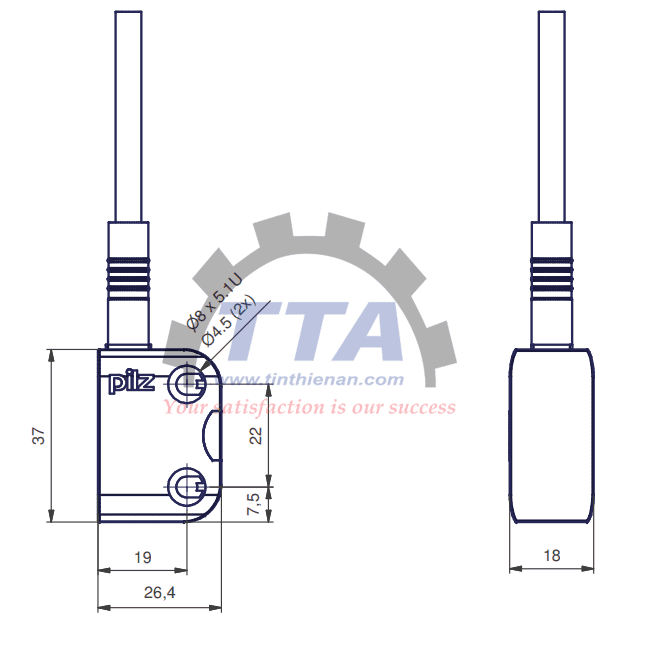 Bản vẽ kích thước PILZ PSEN cs3.1p (541010)_Tín Thiên An