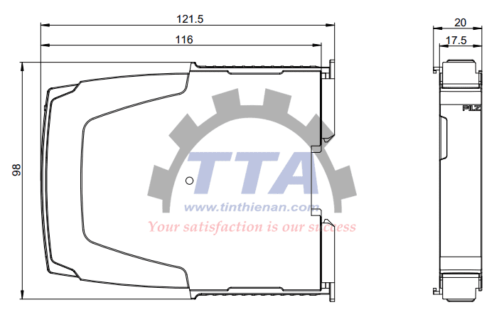 Bản vẽ kích thước PILZ PNOZ yo1 2SO (2A000012)_Tín Thiên An