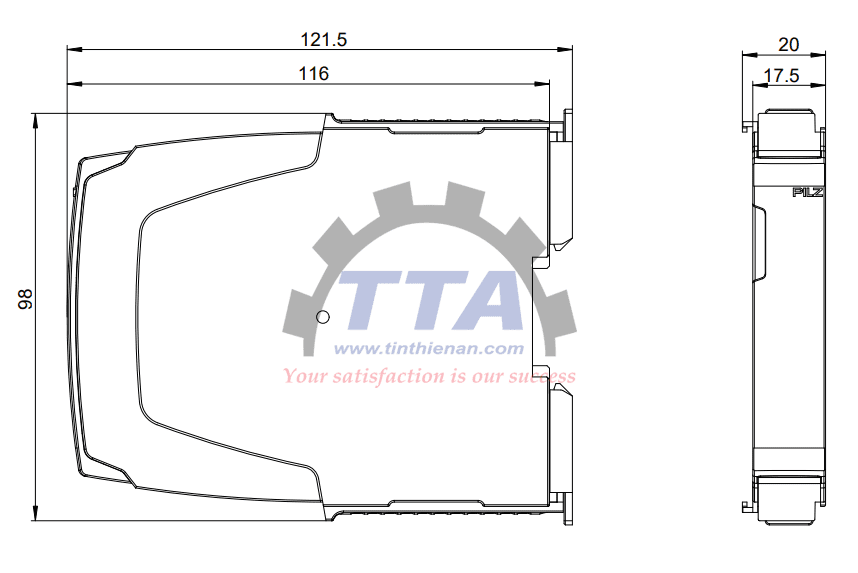 Bản vẽ kích thước PILZ PNOZ yo2 3NO (2A000014)_Tín Thiên An