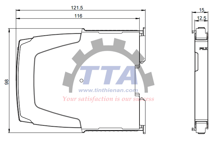 Bản vẽ kích thước PILZ PNOZ yi4 (2A000006)_Tín Thiên An