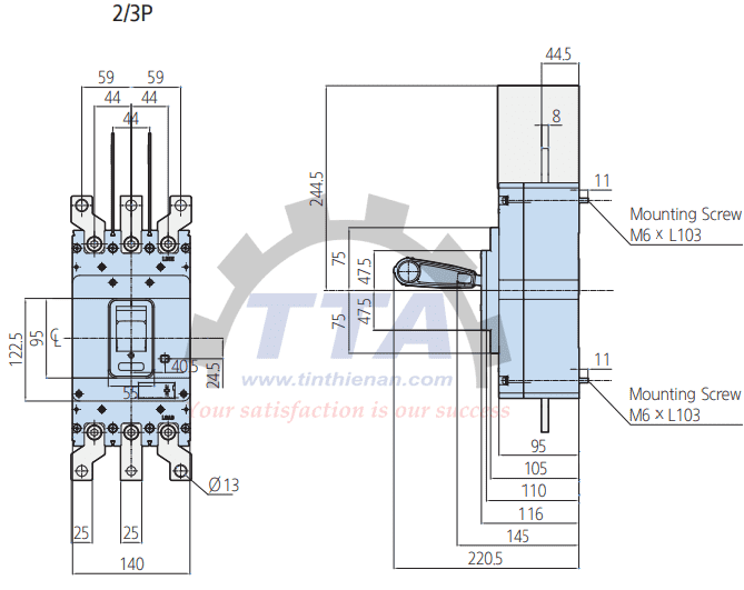 Bản vẽ kích thước HYUNDAI HGM400S-F 3P_Tín Thiên An