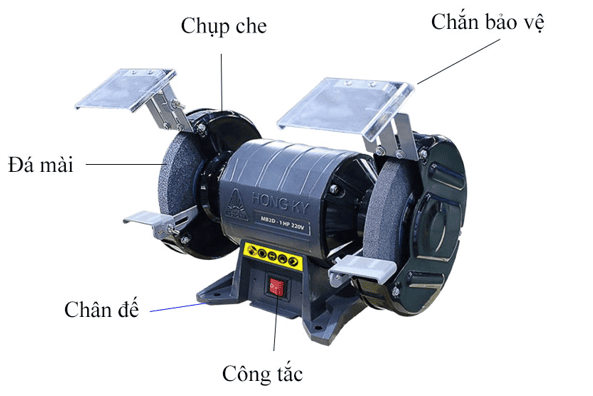 Cấu tạo máy mài bàn 2 đá Hồng Ký 1HP 220V_Tín Thiên An