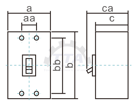 Bản vẽ kích thước MCCB Shihlin BM50-CN 2P_Tín Thiên An