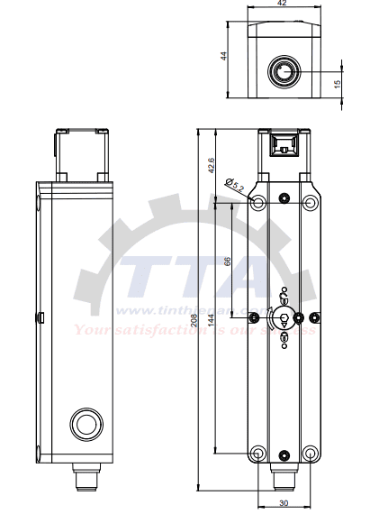 Bản vẽ kích thước công tắc PILZ PSEN me5M (6L000021)_Tín Thiên An