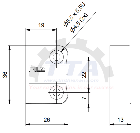 Bản vẽ kích thước PILZ PSEN 2.1-10 (512110)_Tín Thiên An