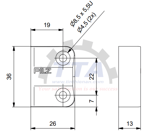 Bản vẽ kích thước PILZ PSEN 2.1p-21 (502221)_Tín Thiên An