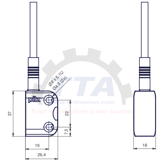 Bản vẽ kích thước PILZ PSEN cs4.2a (541261)_Tín Thiên An