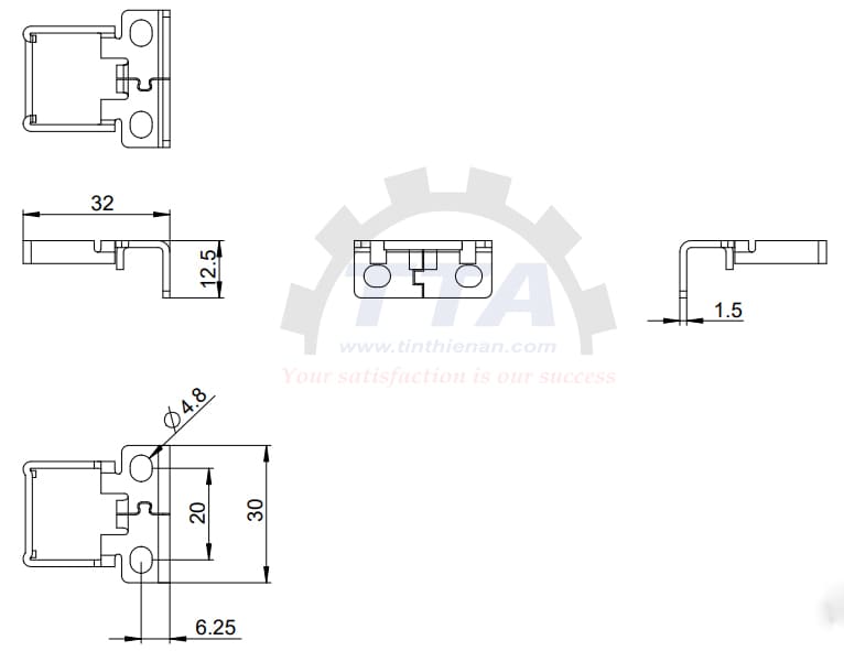 Bản vẽ kích thước công tắc PILZ PSEN me4.1 4AS _Tín Thiên An